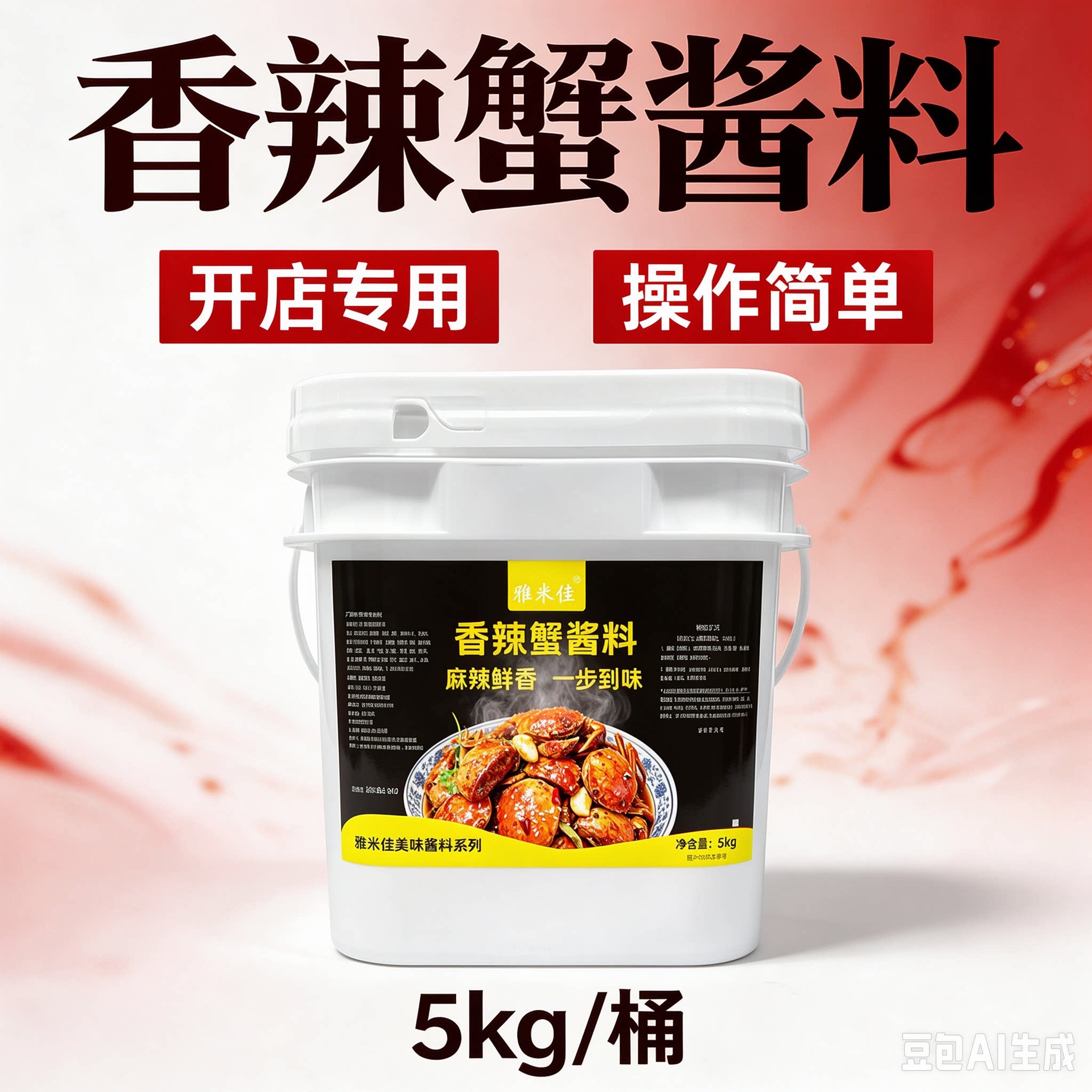 香辣蟹调料肉蟹煲酱料大闸蟹梭子蟹螃蟹青蟹螃蟹肉煲调味酱料5kg