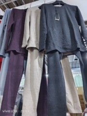 正品新款雅兰朵8201A/B男士舒肤蚕丝羊毛圆领套装包邮