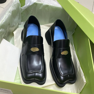 豆豆同款乐福鞋2021秋款英伦风复古玛丽珍鞋两穿踩脚增高小皮鞋女