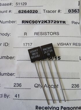 RNC90Y2K3729TR 高精度 低温标精密 金属箔电阻 VISHAY威世 0.1％