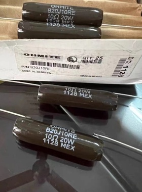 B20J10RE   线绕电阻器 20w 10R 5% Ohmite 全新原装正品