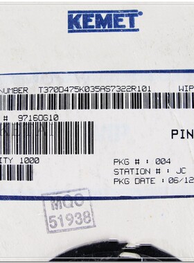 T370D475K035AS 钽电容器 35V 4.7uF  475K 4700nF  KEMET集美