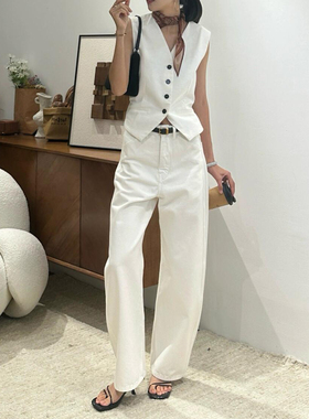 lem【冷麦尔】法系设计风格高端牛仔裤女秋季新款直筒弯刀版型潮