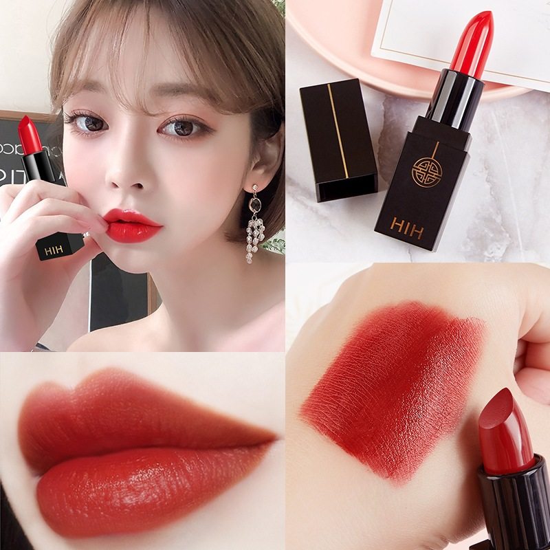 轻舞诱吻口红hih黑管紧密贴服双唇锁色不易脱色浓郁饱满持久显色