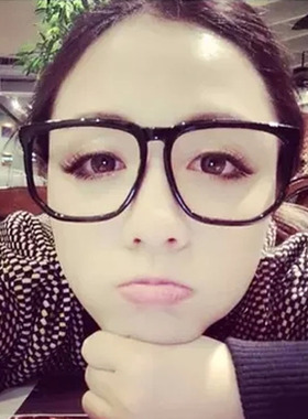 圆脸眼镜框近视女圆脸潮超大黑框眼镜男平光镜韩版全框复古眼镜架