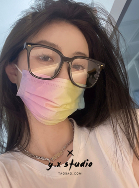 2024防蓝光眼镜女大黑框方形显瘦时尚韩系ins平光镜素颜神器近视