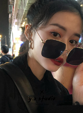 复古大框偏光墨镜女高级感ins