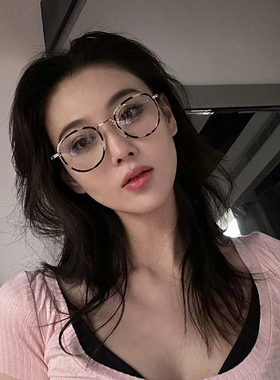 张馨予同款复古玳瑁色眼镜近视女可配有度数豹纹眼镜框小脸素颜镜