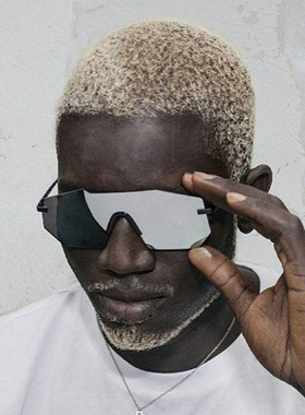 2024新款一体无框太阳镜男士个性嘻哈镜框墨镜欧美潮流开车眼镜