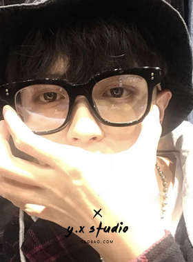 黑色粗框眼镜框男款眼镜近视复古方形平光镜女情侣款小红书同款潮