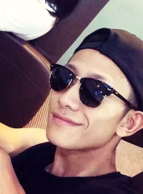 墨镜男士潮人2024新款明星个性复古近视眼睛网红半框太阳眼镜长脸