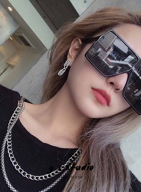 护目太阳镜女周扬青潮防风黑色