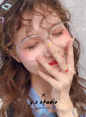 素颜平光眼镜近视女网红款透明眼镜框韩版潮可配有度数护眼显脸小
