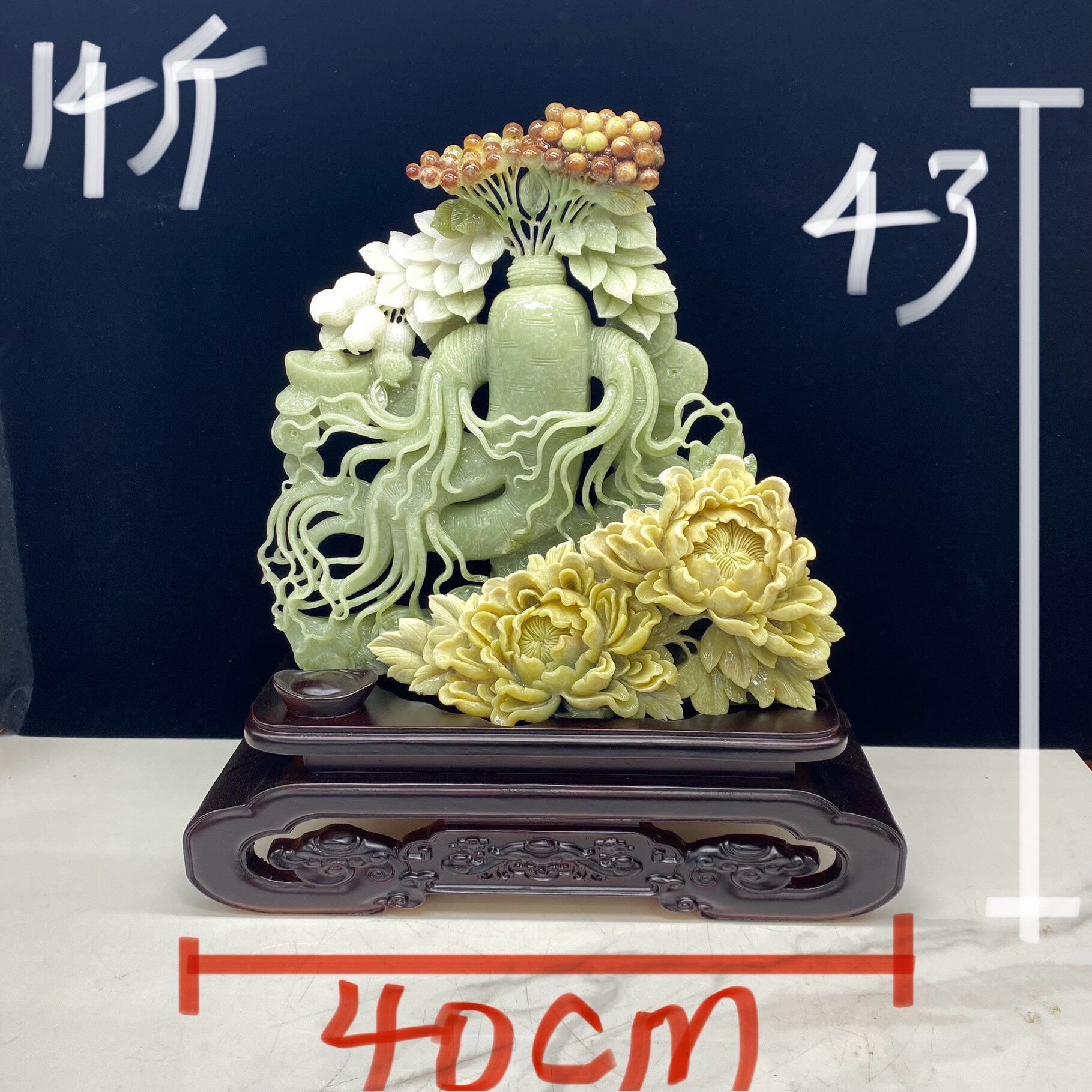 岫玉麒麟摆件工艺品天然纯新款上市源头厂家直销实木玉雕加工