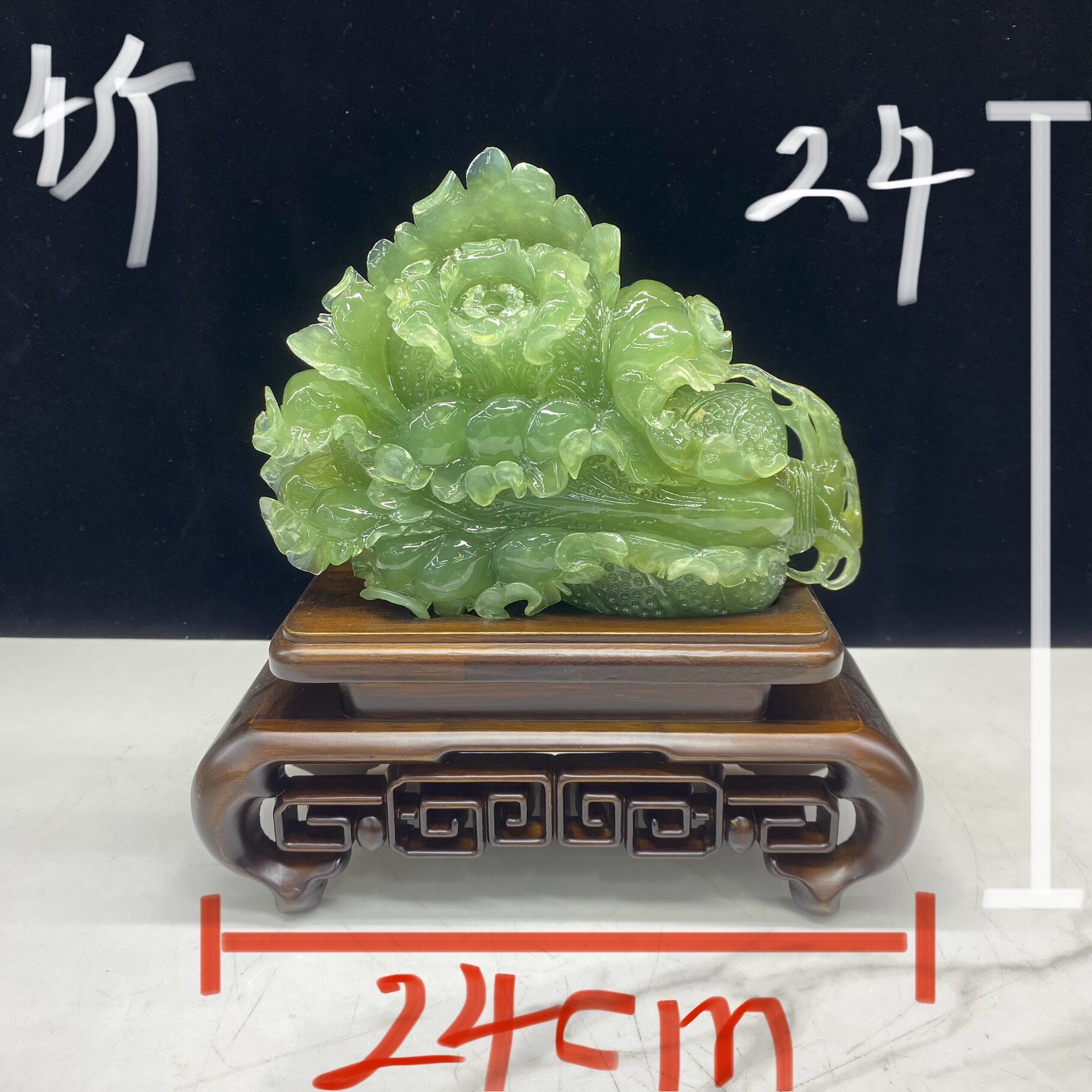 岫玉白菜摆件链接内有多款298起价玄关天然一体手工雕刻产地直销