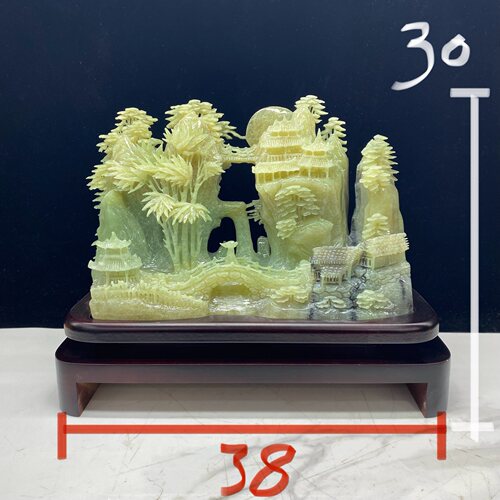 玉石山水雕刻摆件天然精品