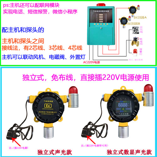 实验室氮气氩气氦气氧气报警器头