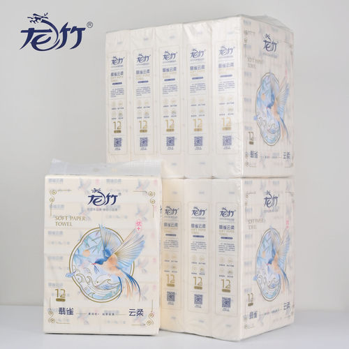 龙竹抽纸60包120包410张纸巾抽纸餐巾纸面巾纸家用大包整箱实惠装