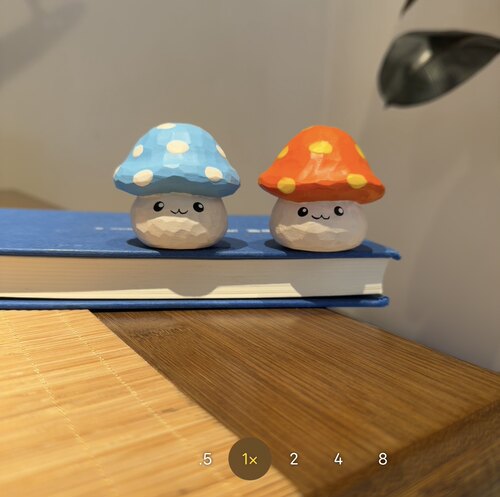冒险岛周边蘑菇王纯手工木雕摆件蓝蘑菇可爱电脑桌装饰女礼物