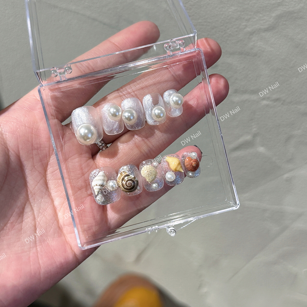 【DW轻奢Nail】拾贝.2025显手白高级小众穿戴甲美甲假指甲手工