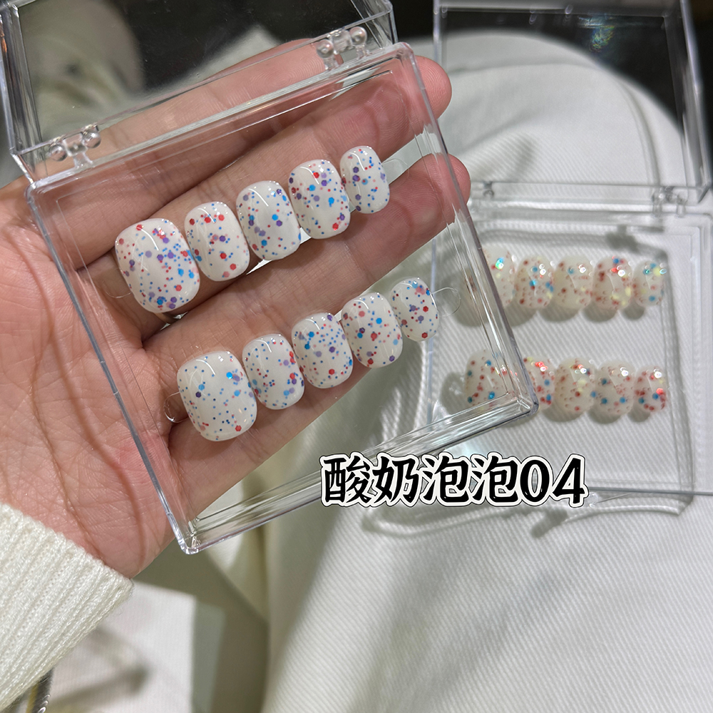 【DW轻奢Nail】纯色酸奶泡泡2025显手白高级小众穿戴甲美甲假指甲