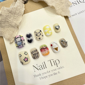【DW轻奢Nail】喵叽可爱高级小众穿戴甲美甲假指甲手工定制短甲