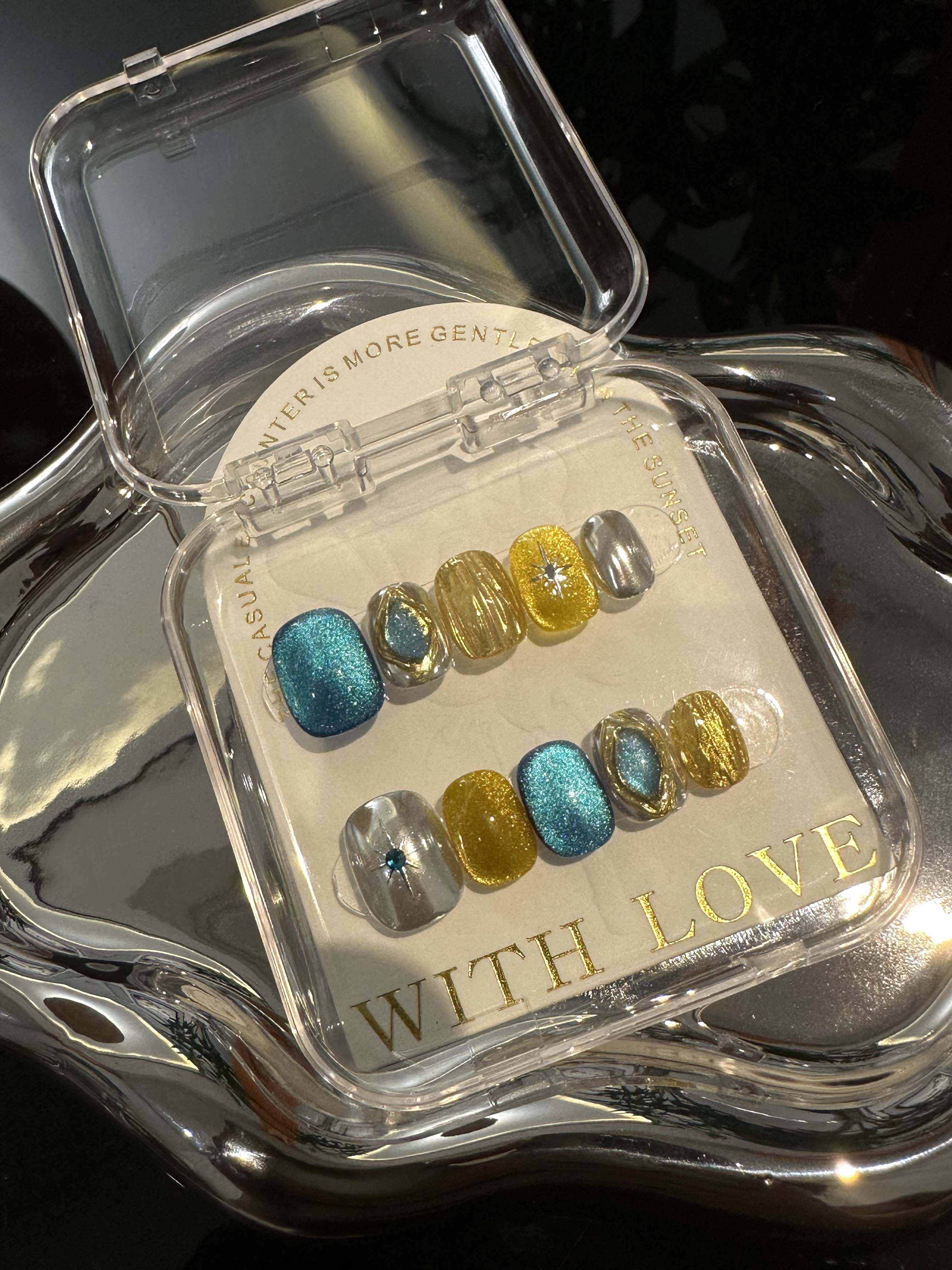 【DW轻奢Nail】蓝宝石.高级小众穿戴甲美甲假指甲手工定制短甲