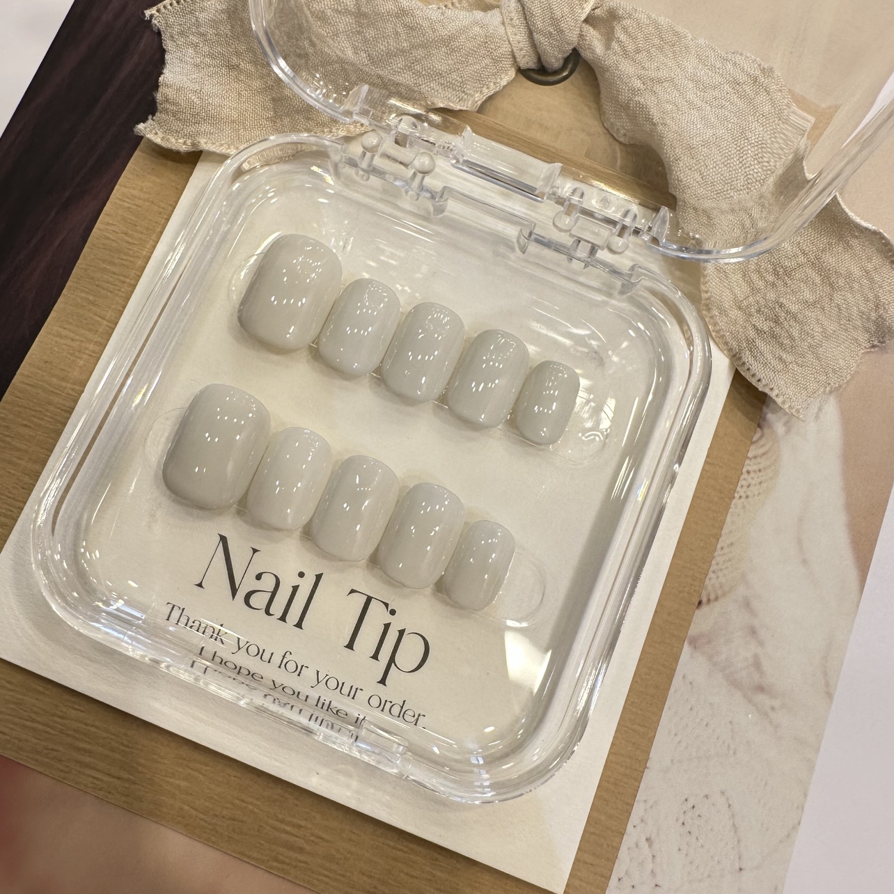 【DW轻奢Nail】纯色白色高级小众穿戴甲美甲假指甲手工定制短甲 彩妆/香水/美妆工具 穿戴甲/甲片 原图主图