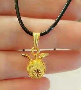 镀金24k苹果平安韩版礼盒吊坠