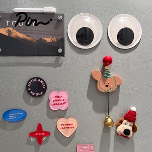 Pin原创设计大眼眼冰箱贴亚大尺寸陶瓷鼻子冰洋贴