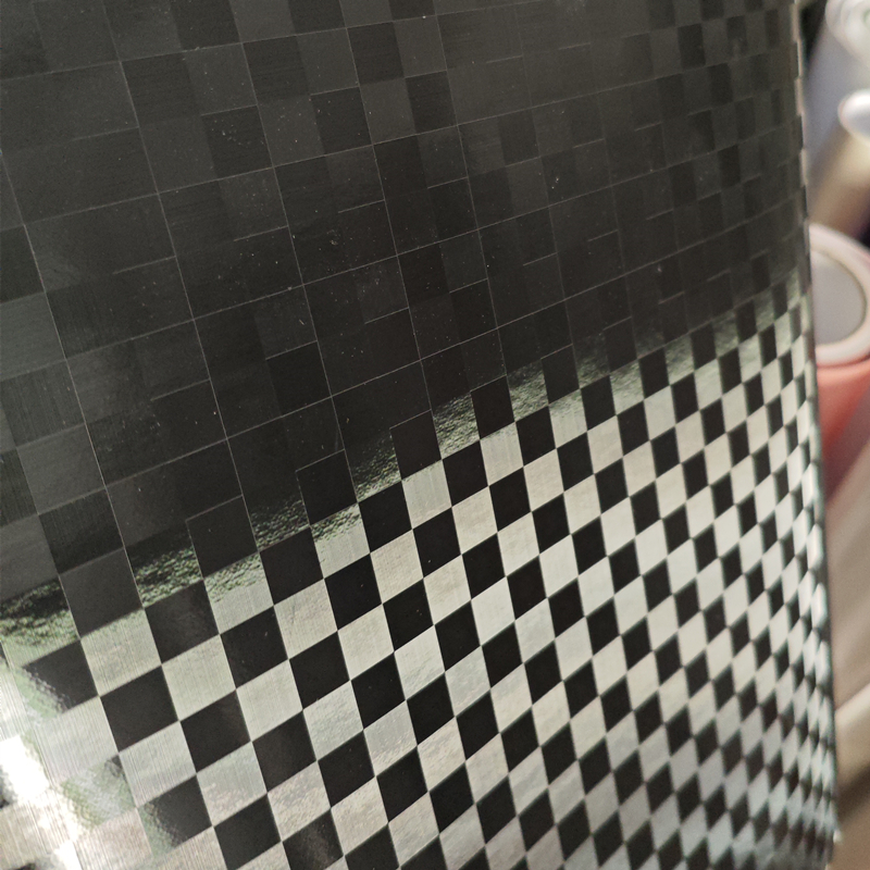 自行车锻造方格纹碳纤贴膜 平衡车电动车汽车幽灵黑乱碳黑改色膜