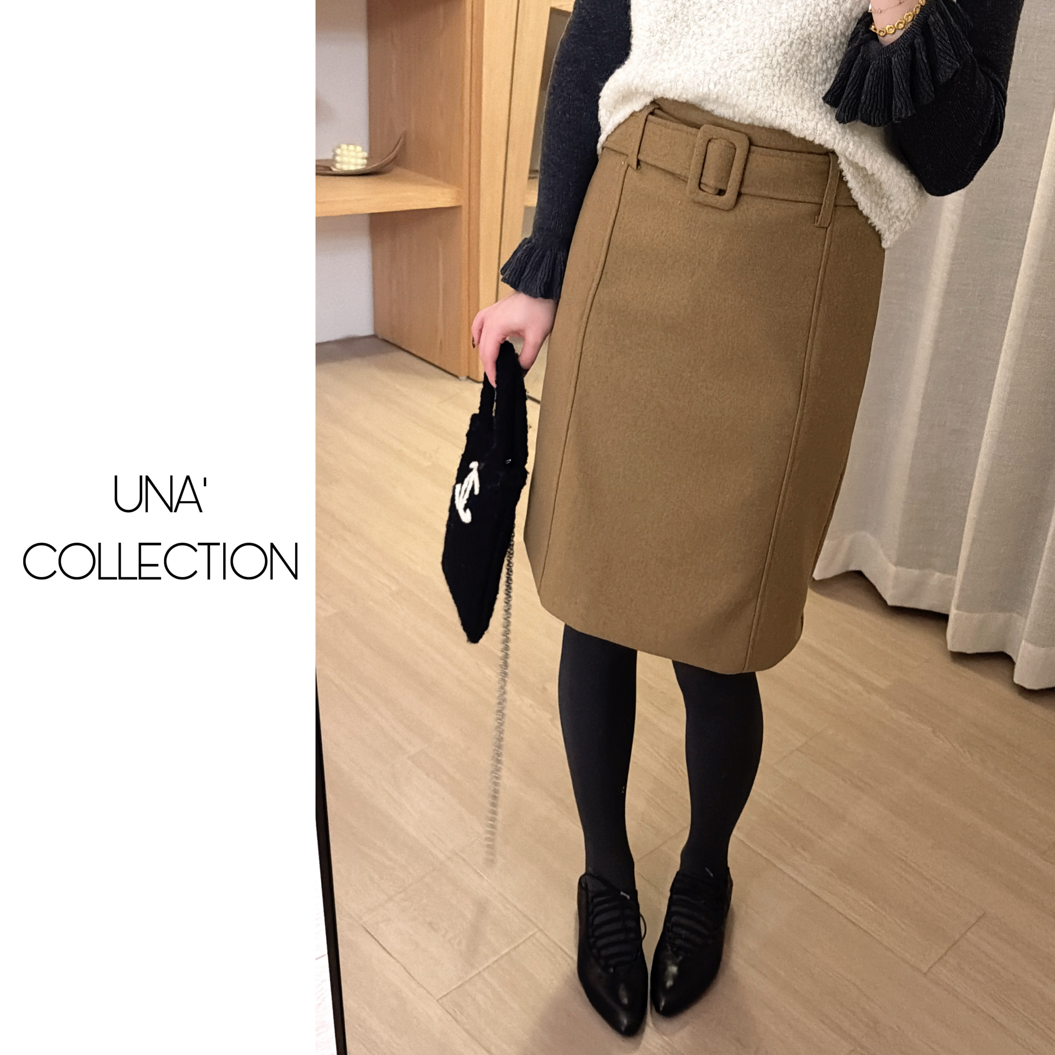 【吉满】韩系百搭显瘦气质高腰羊毛呢半身裙中裙（含腰带）JM2990,女装/女士精品,半身裙,淘宝优惠券,粉丝福利购,淘宝优惠卷