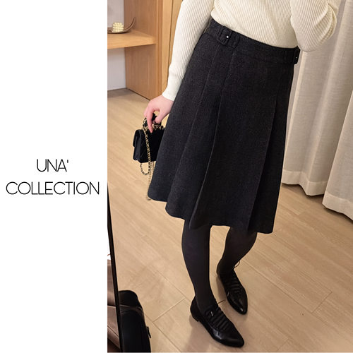 吉满羊毛呢百褶半身裙韩系