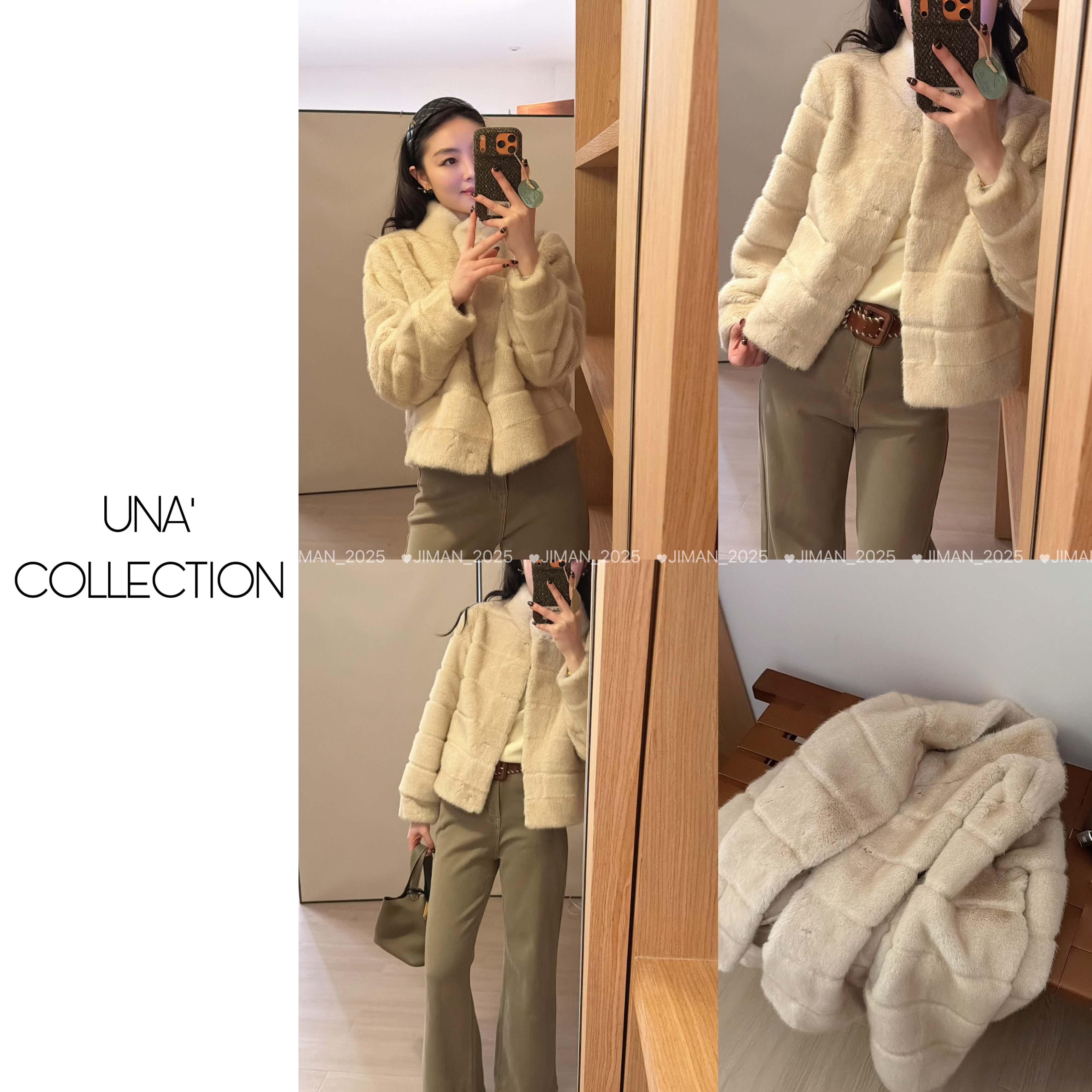 吉满仿貂毛外套立领尖染环