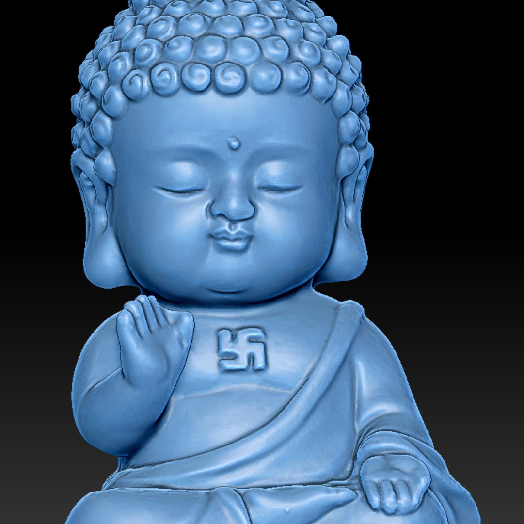 圆雕图 三维立体 stl 3d 模型 打坐宝宝佛立体图