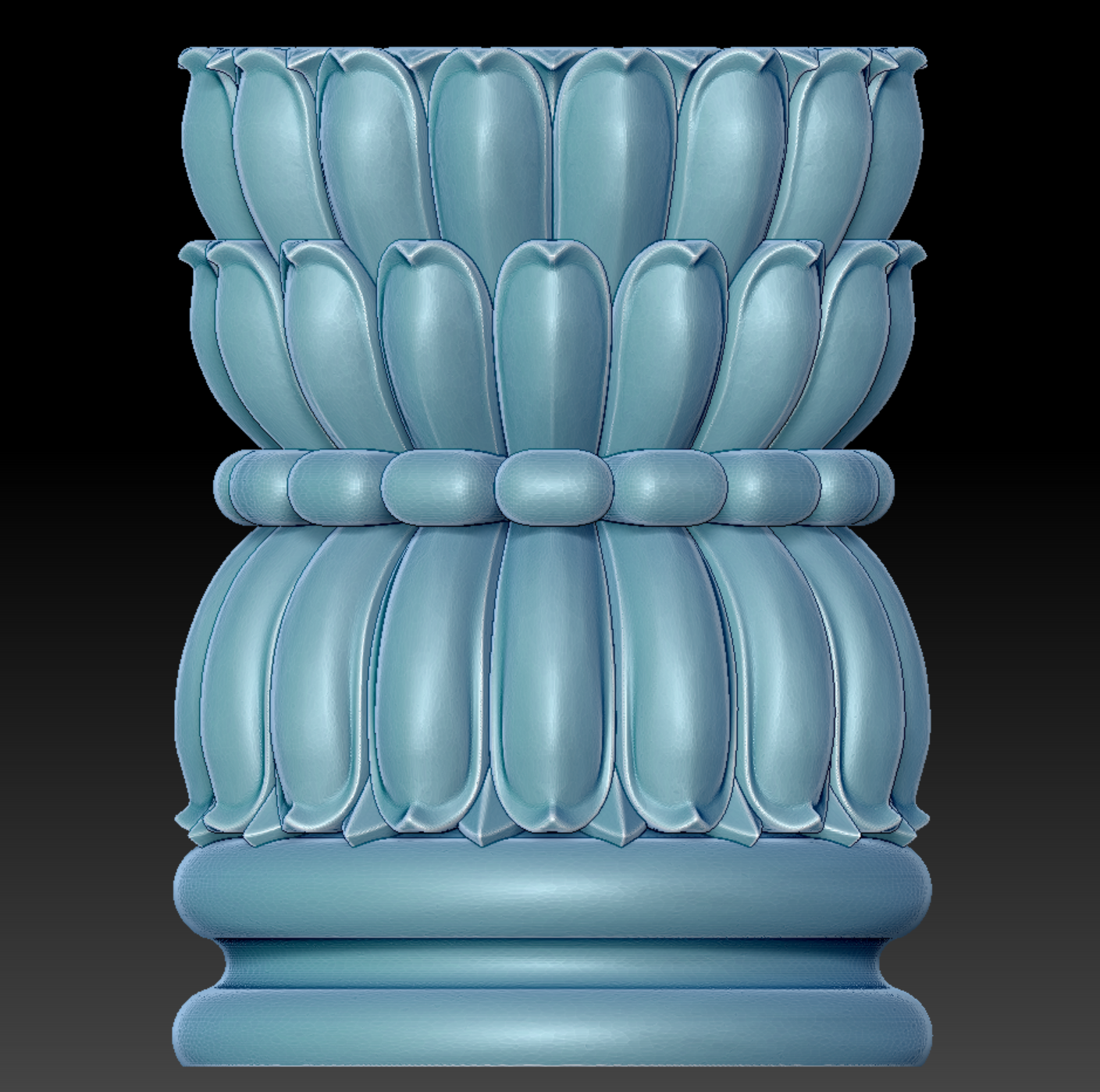 圆雕图 三维立体 stl 3D打印 小叶莲花柱头