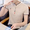 Summer Promotion 2020 summer man Stand collar Short sleeved T-shirt Young men student Trend Korean Edition Self cultivation T-shirt POL