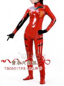 胶衣女乳胶衣cos动漫紧身衣明日香真希波凌波丽 包邮塑身莺密