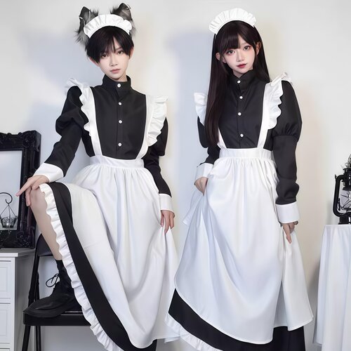 女仆装大码长款男穿男装大佬洛丽塔动漫COS女佣服Cosplay男仆装