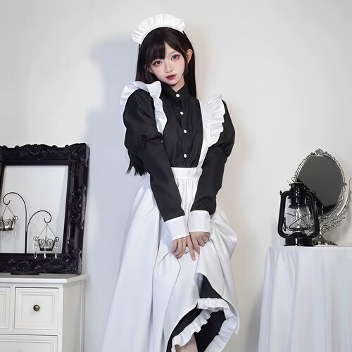 女仆装大码长款男穿男装大佬洛丽塔动漫COS女佣服Cosplay男仆装