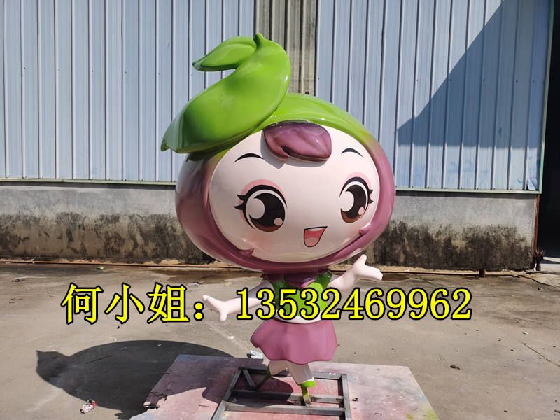 玻璃钢IP吉祥物豌豆卡通雕塑定制