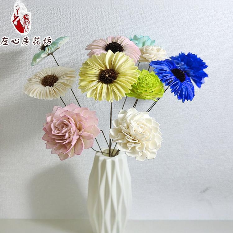 向日葵仿真花高档盆栽假太阳花