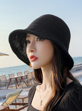渔夫帽子女春秋季夏天薄款网红遮阳帽韩版百搭日系防晒太阳盆帽潮
