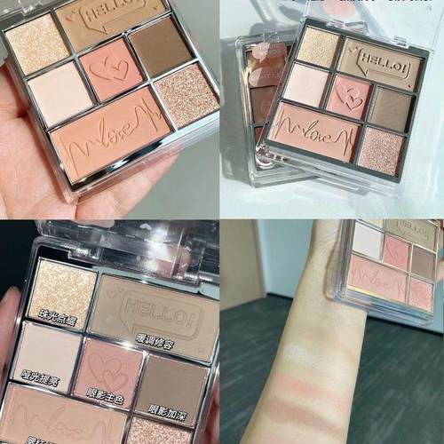 Gracebabi七色眼影丝绒光感高光修容综合一体盘腮红珠光哑光提亮