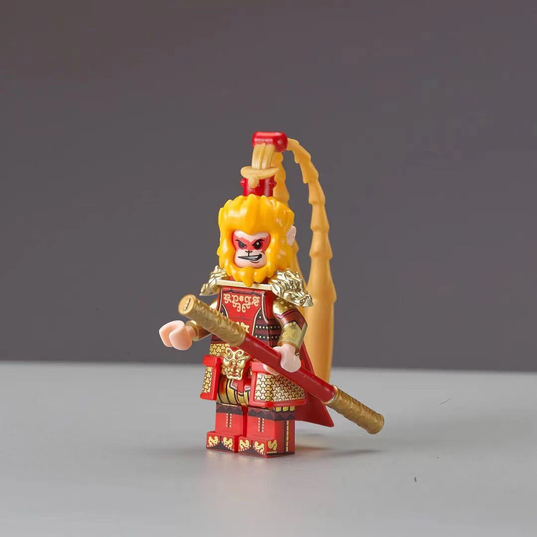 迪库西游记孙悟空齐天大圣牛魔王小侠人仔猪八戒唐僧积木拼装玩具