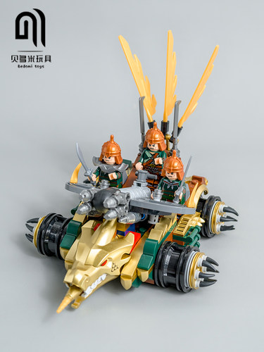 小孩人偶战车益智古代积木玩具