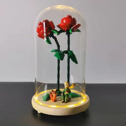 【小红书同款】40460玫瑰花与小王子情人节礼物花瓶积木