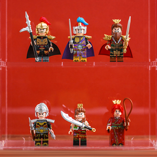 迪库三国小侠吴国篇孙权周瑜小乔国风人仔小颗粒益智拼装积木玩具