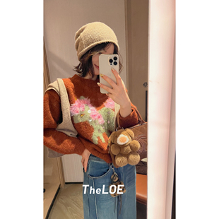 542g珠片套头针织衫 466g 小马手工亮片羊毛毛衣 骆衣衣TheLOE