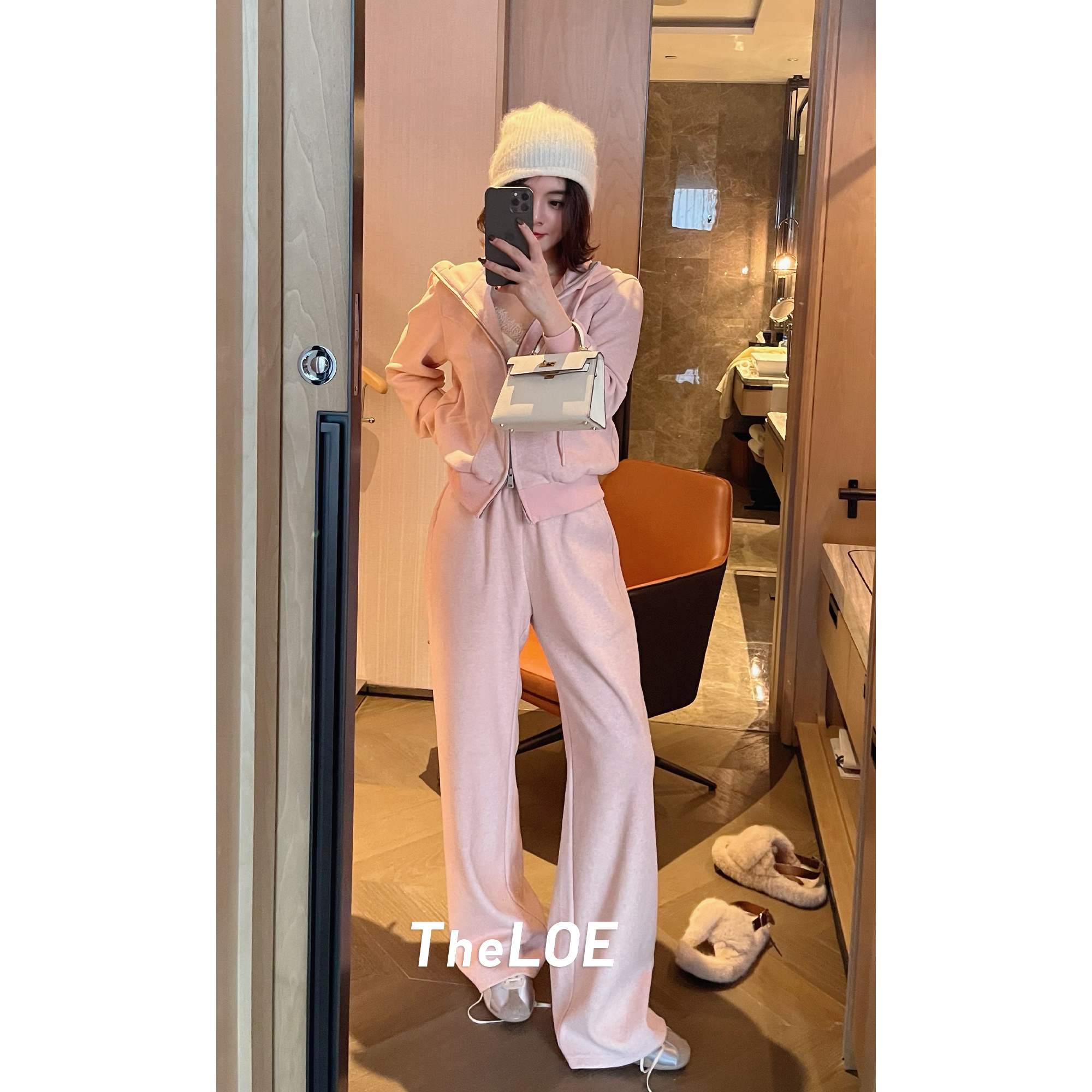 骆衣衣TheLOE/【许妍套装】植物系纤维连帽拉链套装